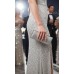 Evening Bag - Hard Case Embossed Lizard Skin Like w/ Clear Crystal Accent Closure - Silver - BG-HPZ443S 